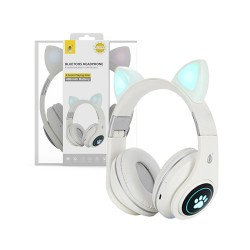 Oneplus Cat Ears Wireless Headphones NC3172 with LED Luminous and Microphone BTS/FM/TF(32GB)/Audio 400mAh White Oneplus Cat Ears Wireless Headphones NC3172 with LED Luminous and Microphone BTS/FM/TF(32GB)/Audio 400mAh White